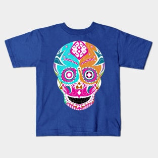 death mask in mexican technicolor ecopop Kids T-Shirt